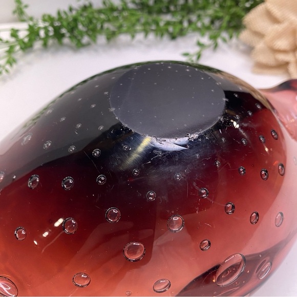 Vintage Czech or Italian Smoky Amethyst Bubble Art Glass Bowl Ashtray - Picture 7 of 14